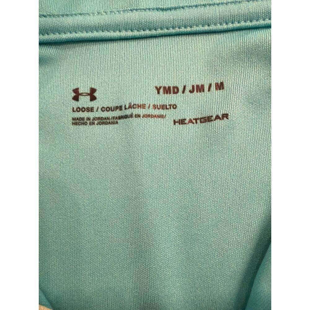Under Armour girls turquoise heatgear long sleeve layer 1/4 zip  YM - Picture 3 of 6